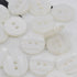 Button - Pearlised White - Self Stripe -14mm